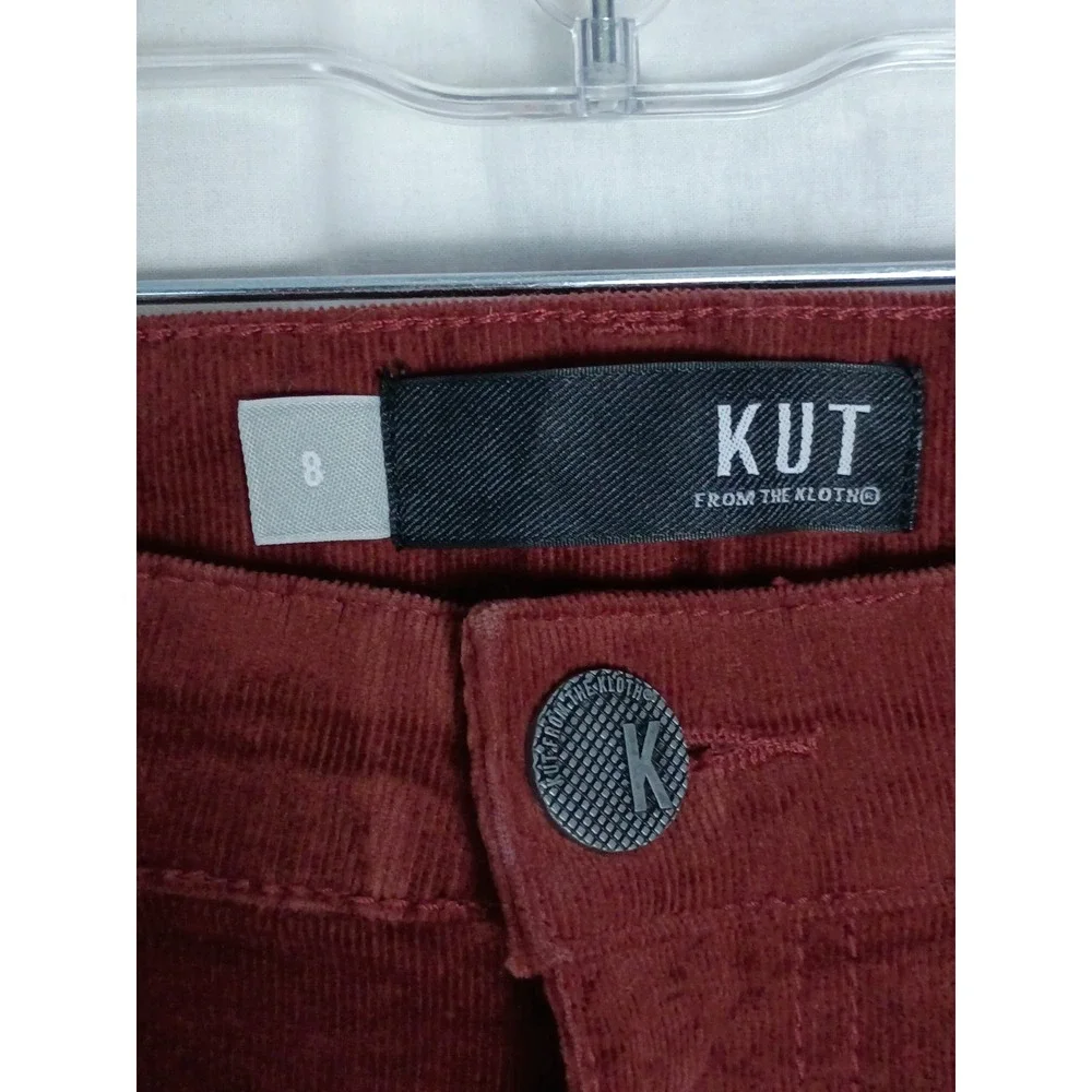 Kut From The Kloth Womens Size 8 Burgundy Corduroy Mia Toothpick Skinny - Picture 4 of 11